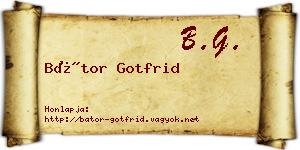 Bátor Gotfrid névjegykártya